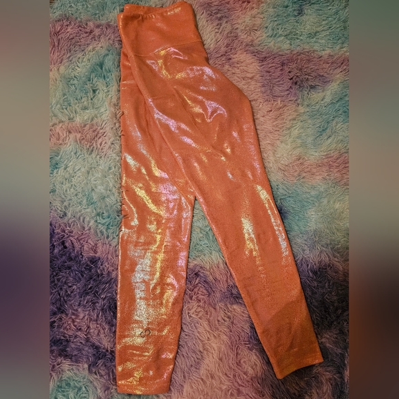 Curves and Combat Boots Glitter Pink Full Length Leggings - Picture 5 of 7